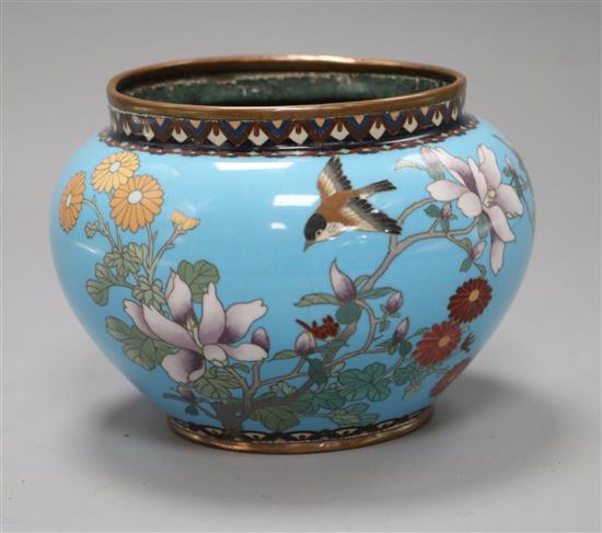 A Japanese cloisonne jar height 11cm